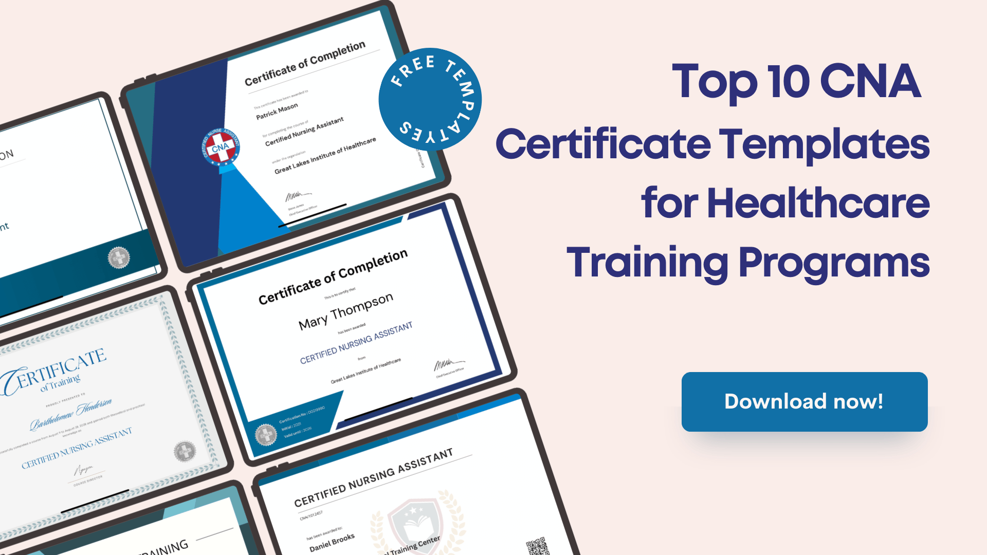 Top 10 CNA Certificate Templates for Healthcare Training Programs