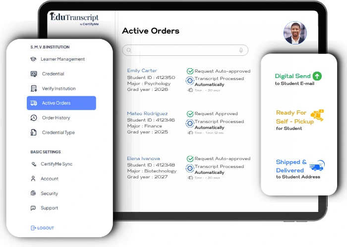 EduTranscript transcript order management and digital delivery portal